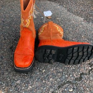 Orange Justin boots